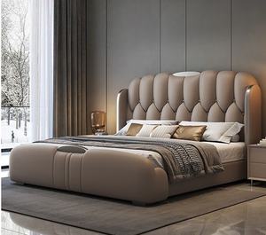 Camas Tapizadas de Alta Calidad y Estilo Lujoso para Dormitorio Principal, Camas King y Queen de Cuero Sintético, Cómodas y Suaves, con Almacenamiento para <span class=keywords><strong>Adultos</strong></span> - Product Image 1