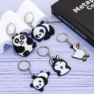 Pvc dessin animé <span class=keywords><strong>porte</strong></span>-clés forme <span class=keywords><strong>porte</strong></span>-clés mignon animal <span class=keywords><strong>porte</strong></span>-clés mode cadeau panda <span class=keywords><strong>Husky</strong></span> clé ornement sac pendentif en gros - Product Image 1