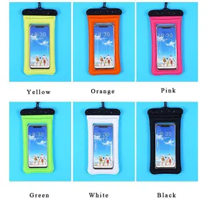 Casing ponsel Logo kustom IPX8 berenang PVC, kantung ponsel tahan air mengambang Universal