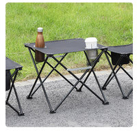 Table pliante de camping en plein air légère en métal et tissu Oxford, imperméable, résistante à l'usure, robuste et pliable