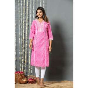 Elegante Ropa Étnica de algodón Kurta Set disponible en cantidad al por mayor para la exportación de la India Buena calidad Nuevo diseño Mujeres - Product Image 1