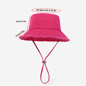 Cappello da <span class=keywords><strong>Pescatore</strong></span> Personalizzato con Ricamo 3D a Tinta Unita, Fiocchi e Cartoni Animati, a Tesa Larga, in Denim e Flanella - Product Image 3