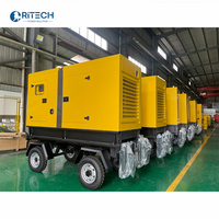 Grupo electrógeno diésel silencioso con refrigeración por agua, montado en remolque, para plantas de energía de respaldo industrial, Cummins 100kW 150KW 100kVA 150kVA 200kVA 50kW