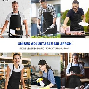 Vente en gros Tablier <span class=keywords><strong>de</strong></span> chef noir blanc avec poche pour hommes femmes Tabliers <span class=keywords><strong>de</strong></span> cuisine pour serveur <span class=keywords><strong>serveuse</strong></span> barbier - Product Image 5