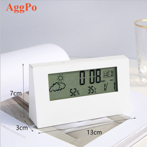 Электронный термометр и гигрометр креативные погодные часы светящийся маленький будильник прозрачный будильник - Product Image 1
