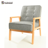STARWAY vente en gros, meubles en tissu, fauteuil de salon, détente, canapé simple, chaise de salon moderne avec cadre en bois, WD-987