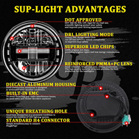 Faro LED LOYO DOT King Kong de 60w, Sistema de Iluminación Automotriz, Faro Redondo de 7 Pulgadas para Camioneta, Jeep Wrangler, Automóvil, Faro Delantero Blanco