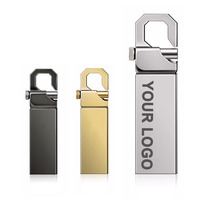 Nueva Memoria USB 3.0 con Gancho Metálico, Precio de Fábrica, Personalización de Logotipo Gratuita, Resistente al Agua y a Golpes, Portátil, 128MB-256GB