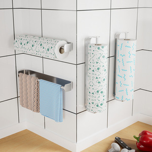 <b>Kitchen</b> <b>Paper</b> Towel Holder Stainless Steel Wall Mounted Multi Function Storage Rack For <b>Kitchen</b> - Product Image 1