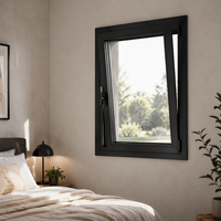 Fenêtre à battant et à bascule en aluminium à rupture de pont thermique, ouverture vers l'intérieur, triple vitrage Low-E, style européen