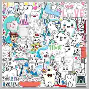 50 Creative Cartoon <b>Cute</b> Eco-Friendly Waterproof PVC <b>Notebook</b> Stickers with Matte Finish for Home Decoration - Product Image 2