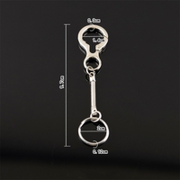 Chaîne serpent argentée porte-clés avec fermoir mousqueton, anneau de clé fendu, anneau de jonction métallique à pression, support de clés, breloque pour bijoux DIY, composants pour porte-clés