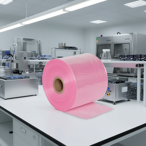 Tube polyéthylène antistatique rose, épaisseur 4 mil, 24 x 1075, pour emballage, électronique et usage en laboratoire - Product Image 2