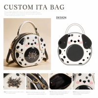 Tas bahu Ita kustom berbentuk Alien pabrikan tas wanita dengan desain pola hewan berbeda MOQ rendah