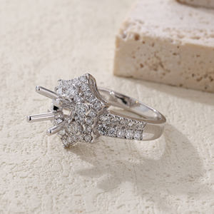 Vente en gros de bijoux en or blanc 18 carats naturel de qualité supérieure avec diamant blanc de 1 à 2 carats pour femmes semi-montage délicat pour anniversaire - Product Image 4