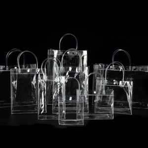 Chất Lượng Tốt Biểu Tượng Tùy Chỉnh Nhựa Không Thấm Nước Bao Bì Quà Tặng Mua Sắm Trong Suốt Rõ Ràng <span class=keywords><strong>PVC</strong></span> Tote Túi Với Vòng Lặp Tay - Product Image 2