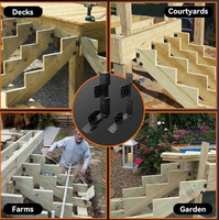 Support de fixation pour poutre d'escalier noir, robuste, calibre 18, réglable, très demandé