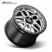 Jante de course Full Beadlock Flow Formed, finition noir brillant fraisé, 15, 17, 18, 20 pouces, 5 ou 6 trous, pour Dodge Chrysler Jeep Drag Racing