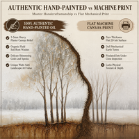 Peinture à l'huile texturée de paysage aux tons neutres, art mural, paysage hivernal, arbres brumeux pour la décoration intérieure, peintures de natures mortes