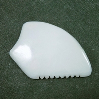 Planche de massage Gua Sha en forme de cœur HZ en jade blanc, jade rose, améthyste – Outil de raclage en pierre