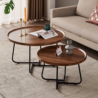 Table basse de style nordique minimaliste, étagère de rangement de luxe léger avec cadre en bois démontable et plateau en MDF pour salon