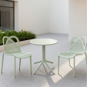 Hiện đại ngoài trời Patio đồ nội thất thiết lập bền thời tiết kháng nhựa bảng có thể gập lại thiết kế - Product Image 2