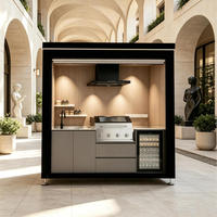 Kabinet Aluminium Luar Ruangan Tahan Segala Cuaca, Kabinet Penyimpanan Dapur Modular Luar Ruangan