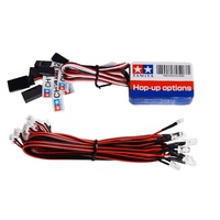 Jeu de 12 lumières flash LED RC pour modèles réduits intelligents de voitures en plastique télécommandées Lumières artificielles de voiture