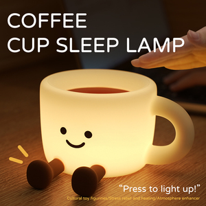 Lámpara Nocturna LED Recargable con Control Táctil, en Forma de Taza de Silicona, con Patrón Colorido, para Dormitorio - Product Image 1