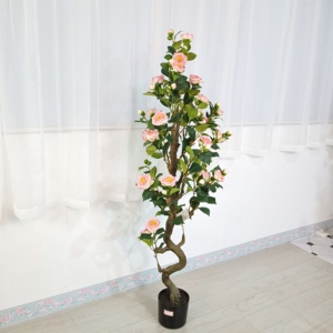 Chất Lượng Cao Phổ Biến Nhân Tạo Nhựa Cây Bonsai Trang Trí Cây Hoa Trà - Product Image 2