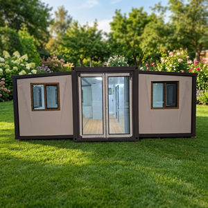 Casa Contenedor Expandible para Viviendas Pequeñas: Modelo <span class=keywords><strong>de</strong></span> 3 Dormitorios y 40 pies con Diseño Prefabricado Moderno y Detalles en Vidrio - Product Image 1
