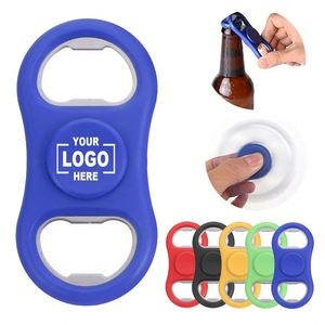 Ouvre-bouteille multifonction personnalisé en acier inoxydable à double tête, avec gyroscope anti-stress pour les doigts, idéal pour les fêtes et comme cadeau promotionnel - Product Image 1