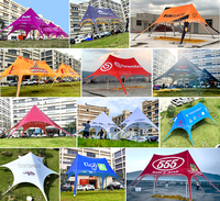 Gran oferta, carpa de araña en forma de estrella blanca grande clásica, toldo impermeable para sombrilla para eventos de fiesta al aire libre