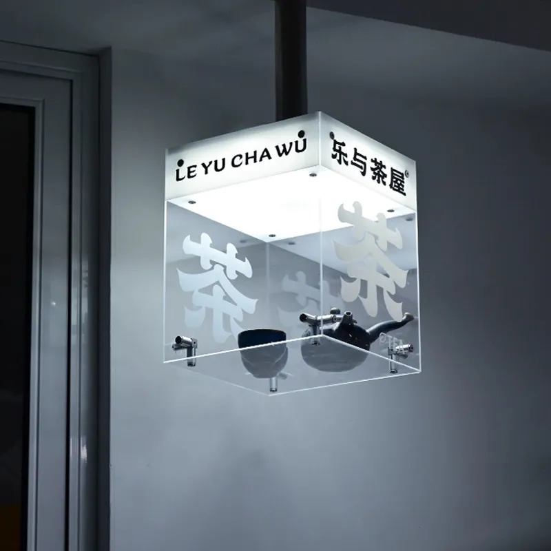 Factory Custom Outdoor 3d Illuminated Transparent Auto-rotating Sign Led Advertising Logo Acrylic Light Box