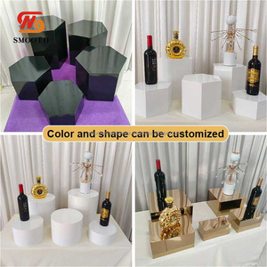 Mịn Wedding party bánh đứng Set vòng vuông hiển thị bảng trắng tráng miệng <span class=keywords><strong>plinth</strong></span> cho trang trí đám cưới - Product Image 3