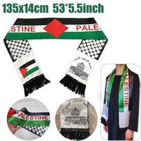 Vente chaude Personnalisé Pas Cher Prix 15x150cm Impression Tricot 100% Polyester Tache Football Club Fan Palestine Drapeau Écharpe