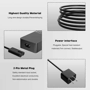 Cargador Rápido PD de 65W para Microsoft Surface Book 2 y Surface Pro <span class=keywords><strong>7</strong></span>/6/5/4/3, Adaptador de 15V 4A con Protección OVP OCP OTP - Product Image 2