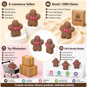 3D Printed Plastic Gingerbread Man Fidget Clicker Festive <b>Stress</b> <b>Relief</b> Desk <b>Toy</b> with Mechanical Switch for Kids & Adults - Product Image 3