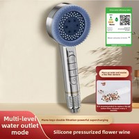 Ensemble de douche transfrontalier ABS moderne et minimaliste, multifonctionnel, avec pommeau de douche à touches de piano et jet puissant, offrant des modes de pulvérisation, de bulles et de pluie