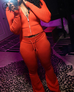 Produttore di <span class=keywords><strong>abbigliamento</strong></span> Y2k da <span class=keywords><strong>donna</strong></span> in maglia aderente in due pezzi felpa con cappuccio e pantaloni della tuta personalizzati Set di abiti invernali da <span class=keywords><strong>donna</strong></span> - Product Image 3