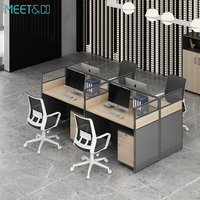 Environmental Protection Certified Wooden Office Desk Partition Workstation Modern Modular Design Durable 4-Person Commercial