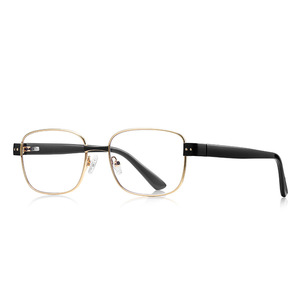 Lunettes <span class=keywords><strong>de</strong></span> <span class=keywords><strong>vue</strong></span> rectangulaires en métal au design simple pour femmes et hommes, monture en alliage avec rivets, verres anti-lumière bleue, monture fine 3178 - Product Image 4