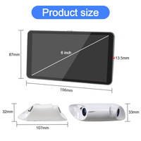 Sistema de Monitorización de Coche de 2 Canales con Cámara Delantera y Trasera de 6'' y 1080P, Espejo Retrovisor Electrónico, Grabador de Conducción, GPS, BSD