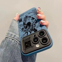 Coque de protection antichoc tendance motif graffiti cœur anglais pour iPhone 17 16 15 Pro Max 14 13 12 11 XS