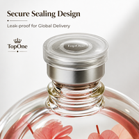Coffret Cadeau Exquis en Marbre avec Diffuseur à Bâtonnets et Fleurs Séchées Naturelles, Diffuseur d'Huiles Essentielles Premium pour Mariage, Noël, Décoration