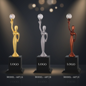 Durable Stylish Wood Lady <b>Trophy</b> with Gold Finish Engraved Portable Custom Branding Trade Shows Corporate Giveaways Casting - Product Image 2