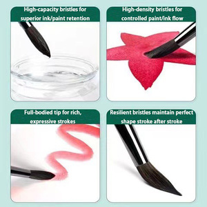 Pinceles de acuarela sintéticos individuales de alta calidad para artistas principiantes fibra mixta punta redonda retención de agua fuerte - Product Image 4