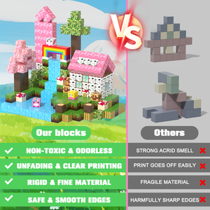 Noel hediyesi benim dünya manyetik kare bulmaca monte oyun Mini blok plastik yapı oyuncaklar setleri - Product Image 6