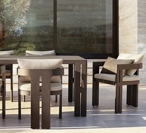 Ensemble de salle à manger d'extérieur contemporain en aluminium, 6 places, résistant aux intempéries, meubles de jardin, table et chaises de patio - Product Image 5