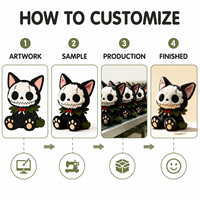 Peluche personnalisée chat crâne d'Halloween, fabrication directe usine OEM ODM, fabricant d'animaux en peluche, vente en gros, MOQ, peluche amusante